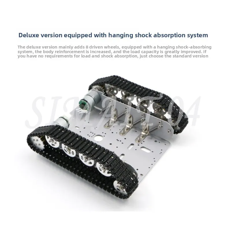 

Tracked Robot Tank Car Chassis (8KG Big Load) - 12V Metal Encoder Motor Smart Vehicle for Arduino Programming