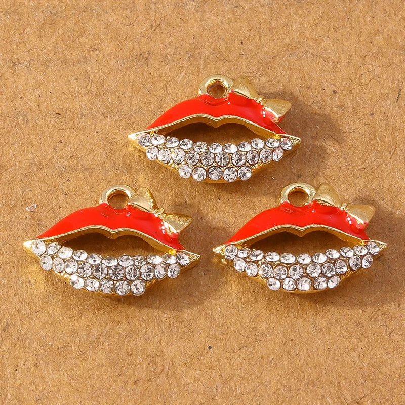 10 stücke 9*33mm Emaille Mini Make-up Lippenstift Charms Anhänger für Ohrringe Halsketten DIY Schmuck Herstellung Zubehör liefert – Detail 12