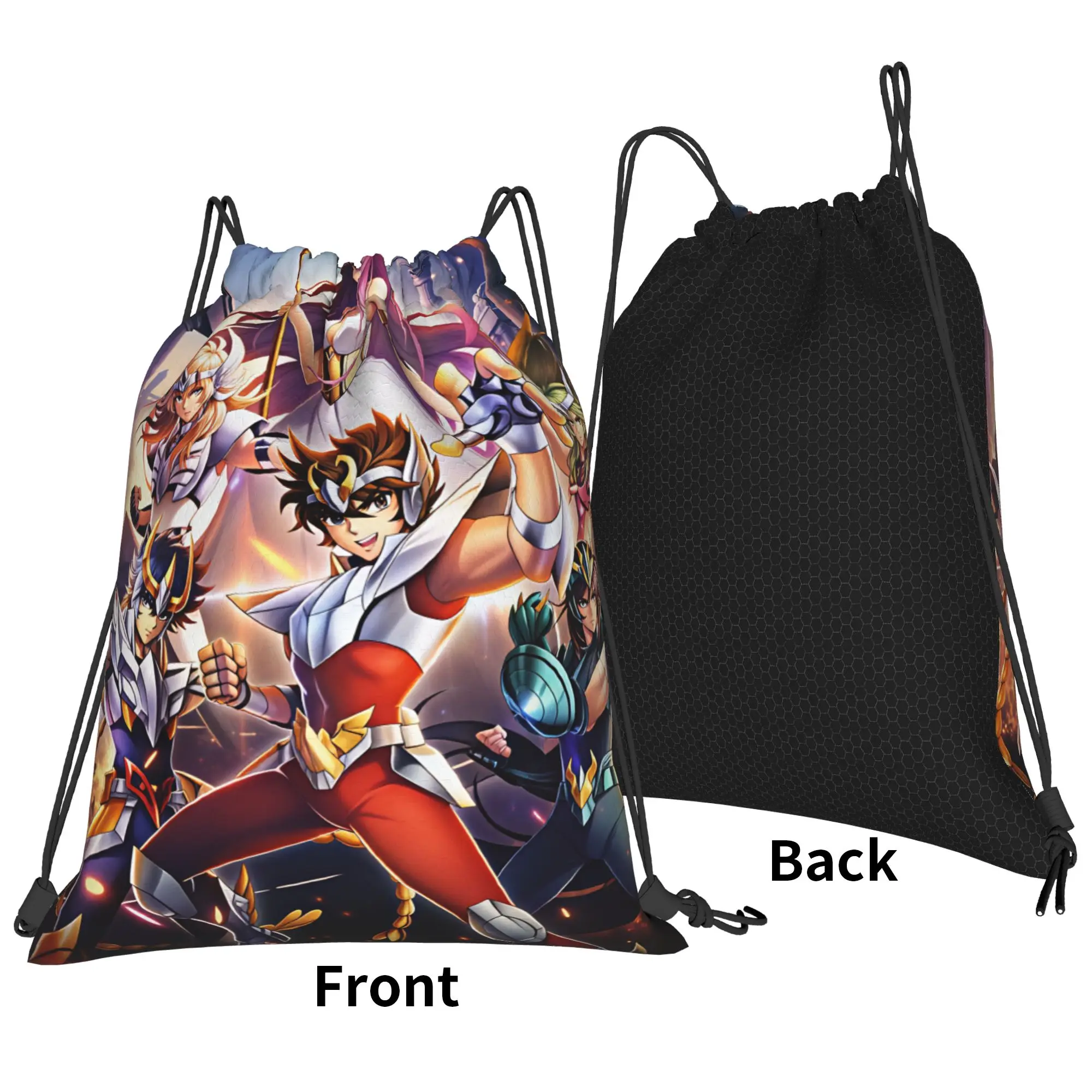 Saints Seiyas Gold Saints Drawstring Bag  Casual School Gym Backpack For Men Folding Sackpack String Bags
