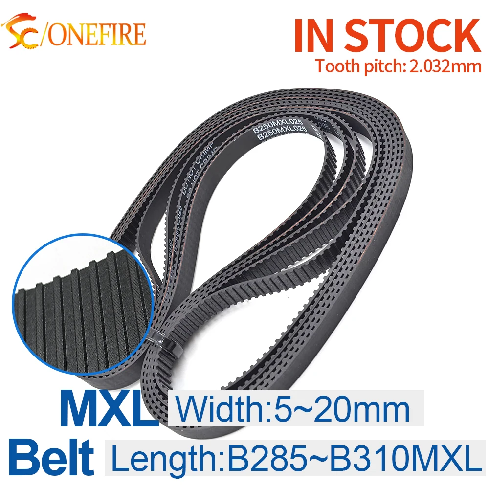 Correa de distribución MXL de goma B285MXL a B310MXL ancho de correa 5-20mm B285 B290 B292 B295 B297 B298 B300 B305 B309 B310MXL