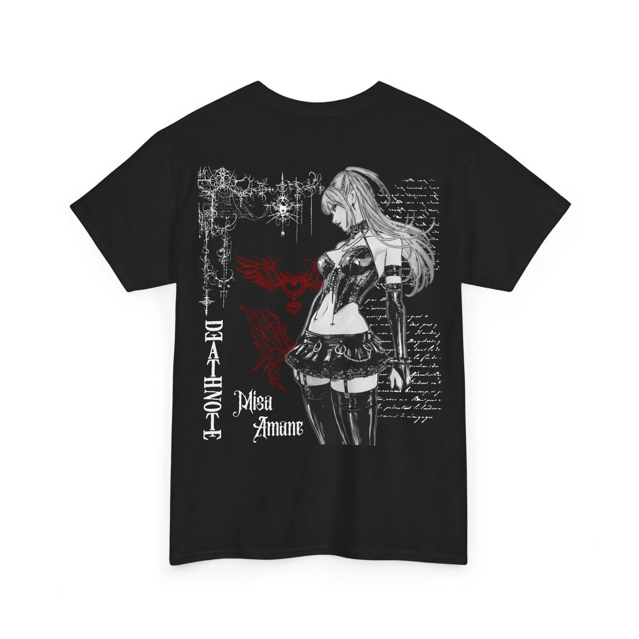 Offres spéciales du Nouvel An, T-shirt Death Note Misa Amane, T-shirt graphique Anime, T-shirt unisexe en coton épais, T-shirt à manches courtes pour hommes