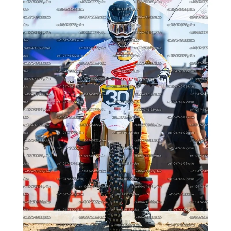 

2026Honda Special Edition #30 SHIMODA Super Motocross Racing Jersey MenLong Sleeve Motorcycle Tee Breathable Quick Drying Top