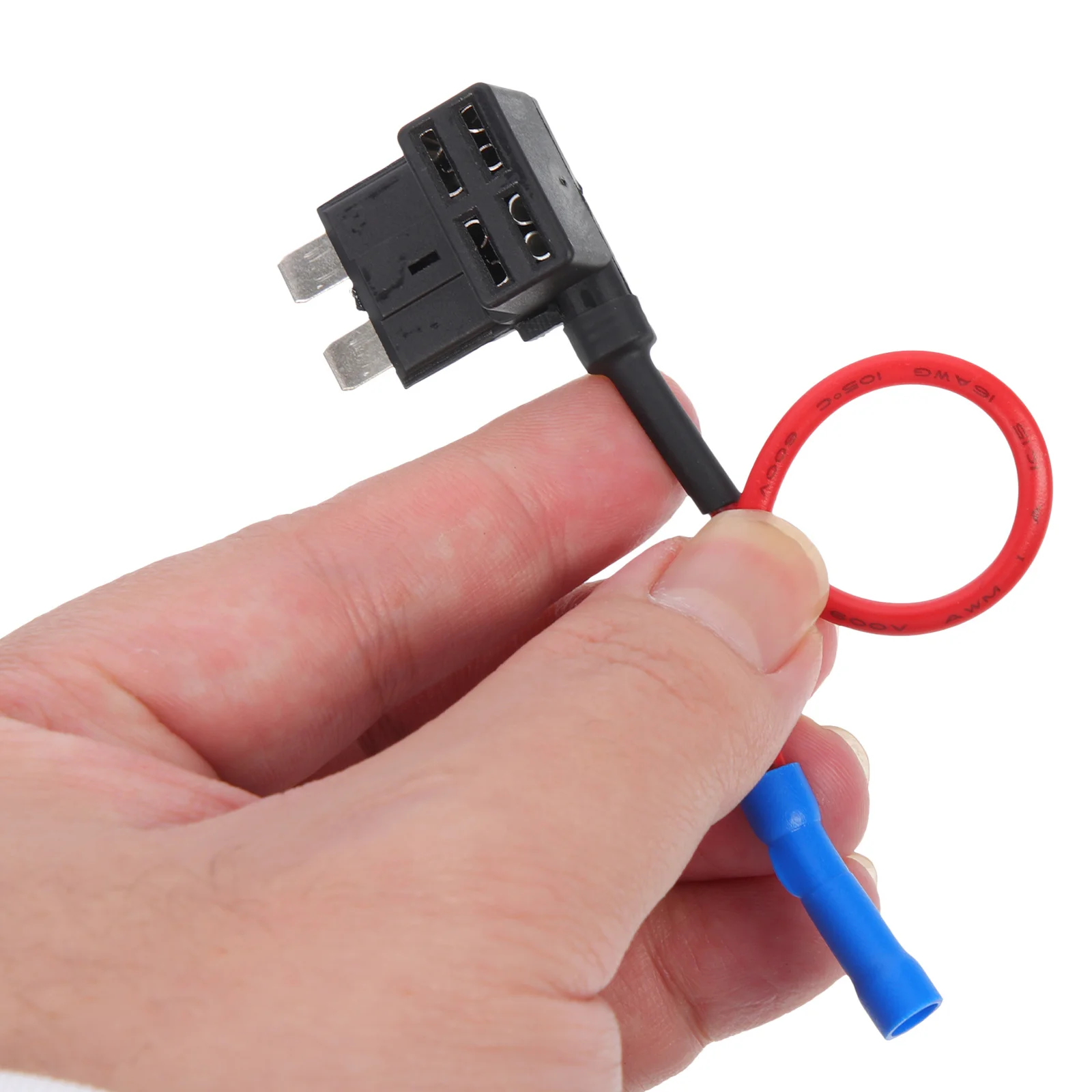 

10pcs Inline Holder 16 Gauge Automotive Fuse Tap Adapter With Protective Cover For Car Van Rv Truck Circuit Protection Fuse Kit