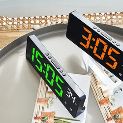 Creative Number Clock Color Nightlight Temperature Calendar Alarm Clock LED Large Number Electronic Clock Backlight Home Decor
