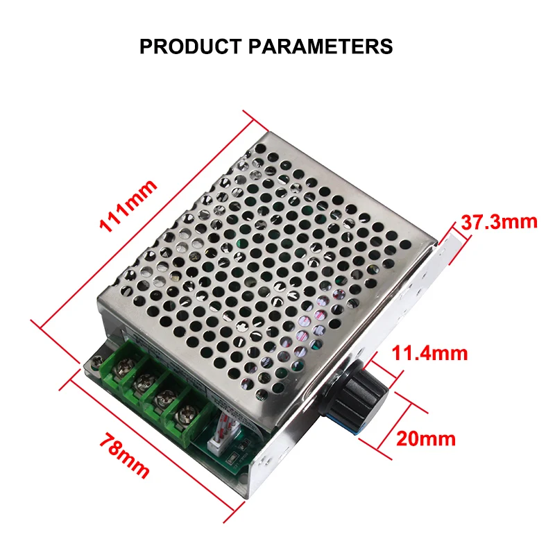 Regulador de velocidad del Motor PWM DC, controlador de Motor, carcasa de Metal, módulo de interruptor de Control de velocidad, 12V, 24V, 36V, 30a