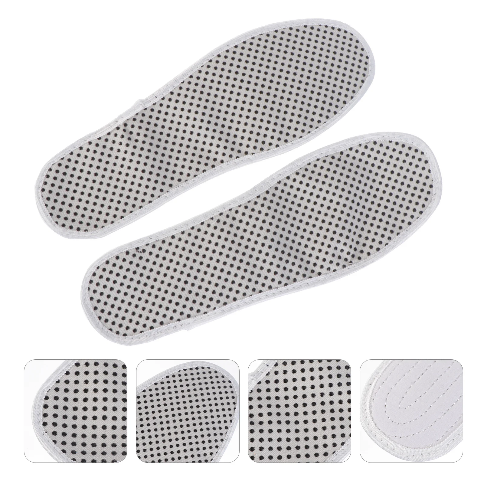 

Pair Thermal Self Heating Insole Magnetic Foot Pad White Tailorable Foot Cushion Improve Circulation Metabolism Hyperthermia