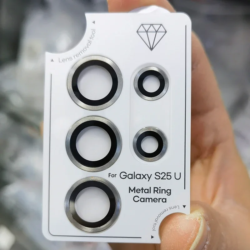 عدسة كاميرا شفافة عالية الوضوح بإطار معدني من الزجاج المقسى لهاتف سامسونج جالاكسي S25 Ultra S25 EDGE Plus S24 S25FE A55 A15 #5