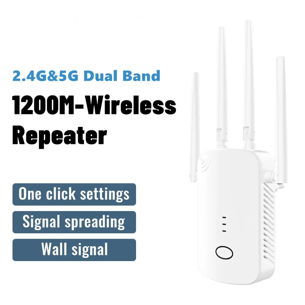 High Performance OEM ODM Wireless 1200Mbps WiFi Extender Amplifier Wifi Booster Dual Band WIFI Repeater