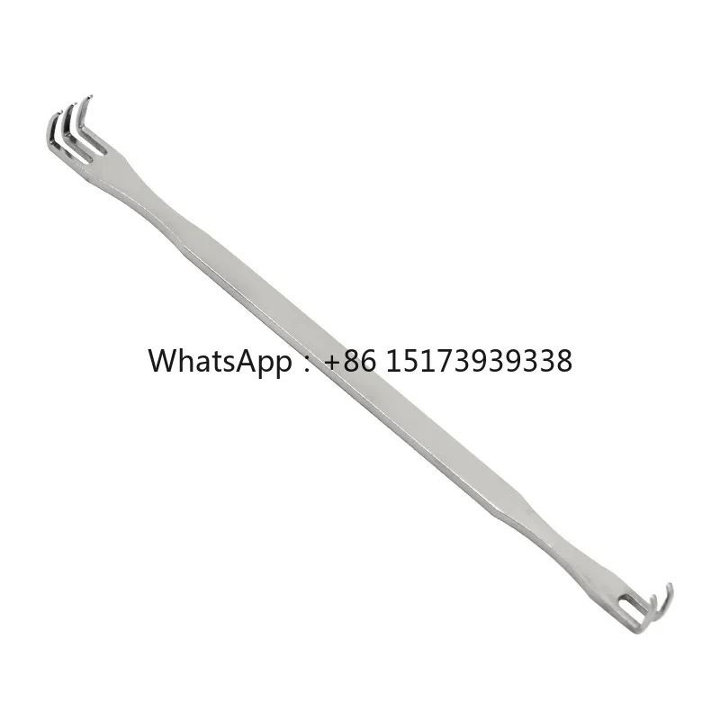 Double End Lacrimal Sac Retractor, 2 & 3 Prong Stainless Steel Eye Bag Retractor