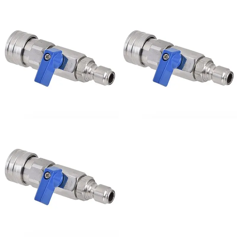 AT19-3X High Pressure Washer Ball Valve Kit 3/8 NPT Quick Connector 4500 PSI For Power Washer Hose