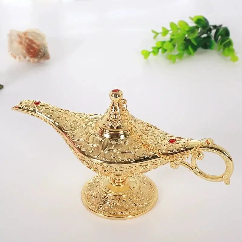 

22cm Aladdin Lamp Decorative Ornament Large European Retro Home Decoration Metal Decoration Crafts Holiday Gift