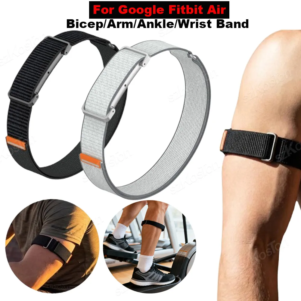 Bicep/Arm/Ankle/Wrist Band for Google Fitbit Air Band Fitness Tracker Sports Adjustable Nylon Replacement Strap Accessory