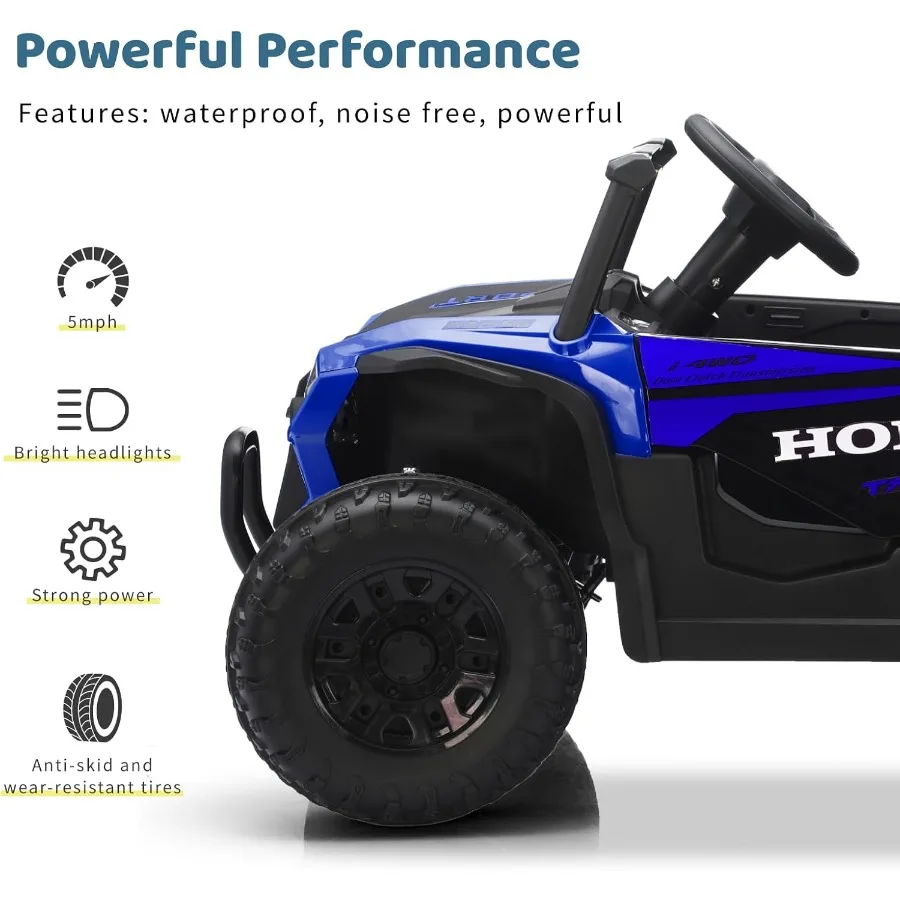 Carro elétrico utv 12v com controle remoto, passeio em veículos com suspensão de mola, faróis led, passeio em 4 rodas, buzina musical para