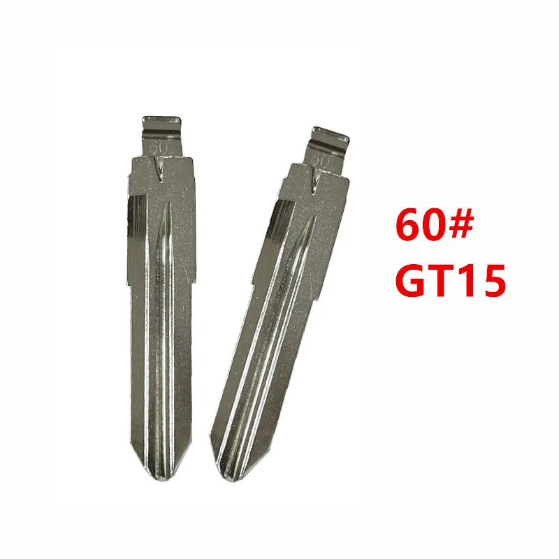 10pcs 60# GT15 Flip Car Key Blade For Fiat KD Metal VVDI JMD Fob Replacement Uncut Key Blade