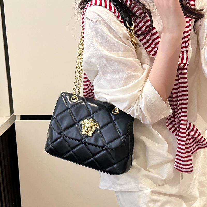 

Женская модная сумка через плечо из искусственной кожи, стеганая сумка, компактная сумка через плечо для бизнеса