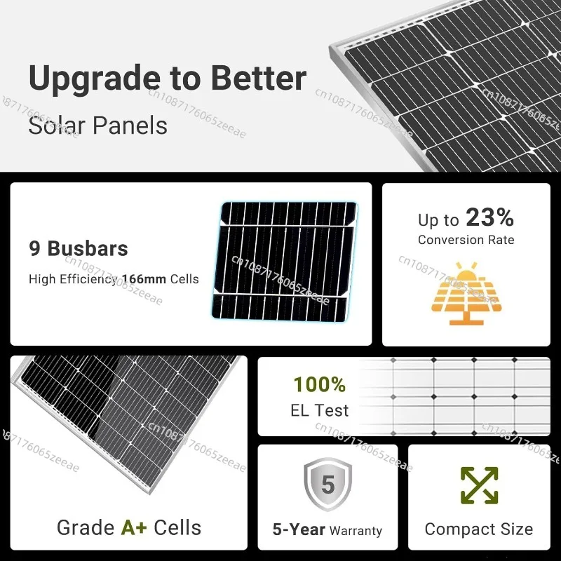 530W-550W Monocrystalline Solar Panel High Efficiency Module PV Power for Battery Charging Boat, Caravan and Other Off Grid