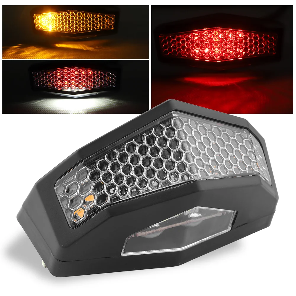

Universal Motorcycle ATV LED Rear Tail Signal Lamp Moto Brake Stop Taillight Indicator Turn Signal Light for Bobber Dirt Bike