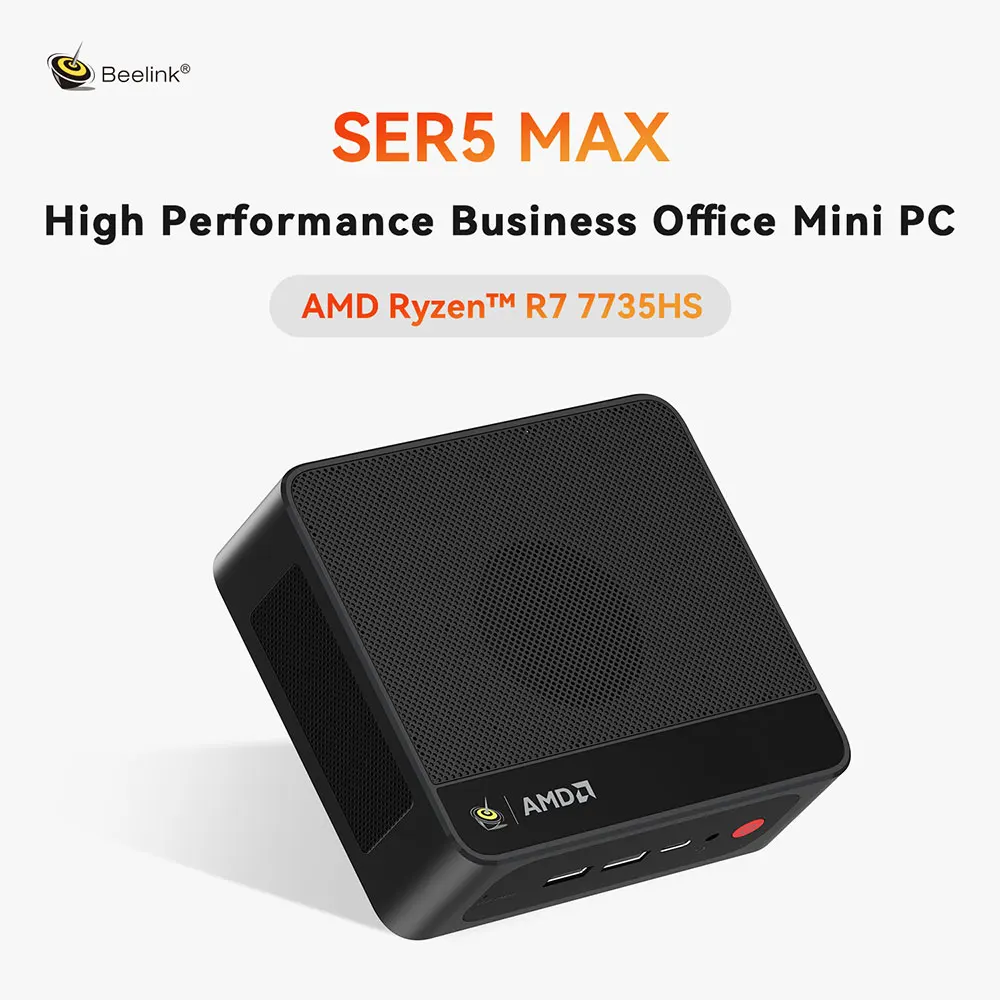 Beelink Mini PC SER 5 SER5 MAX AMD Ryzen R7 7735HS R5 5500U Desktop Gaming Computer WiFi 6 1000M M.2 2280 NVMe SSD 4K 60Hz