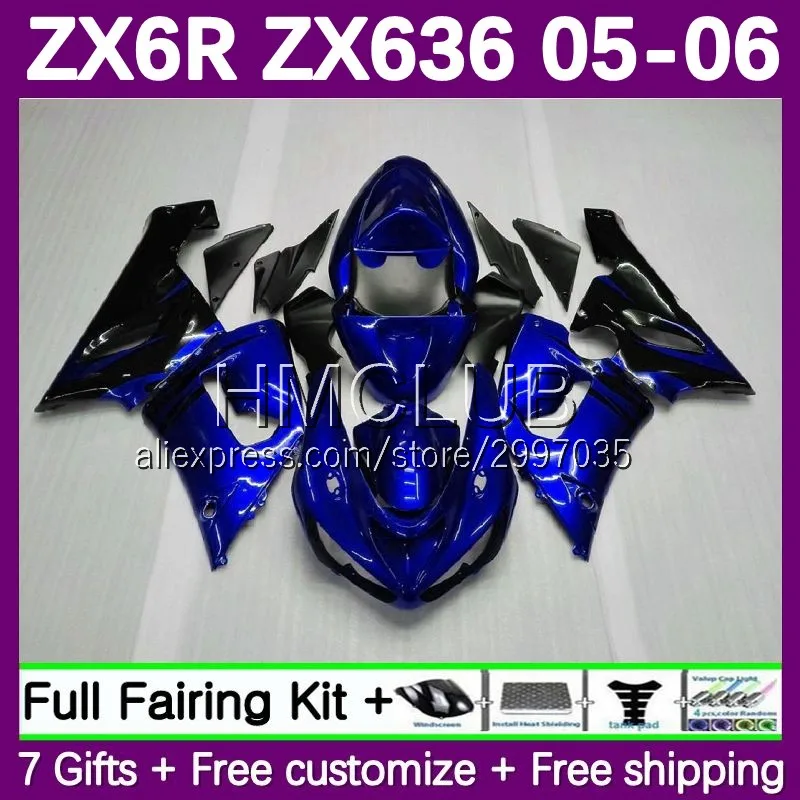 Fairing Kit For KAWASAKI NINJA ZX 6R 600 636 6 R ZX636 ZX6R 05 06 100No.94 ZX600 600CC ZX-6R ZX-636 2005 2006 Body Blue flames