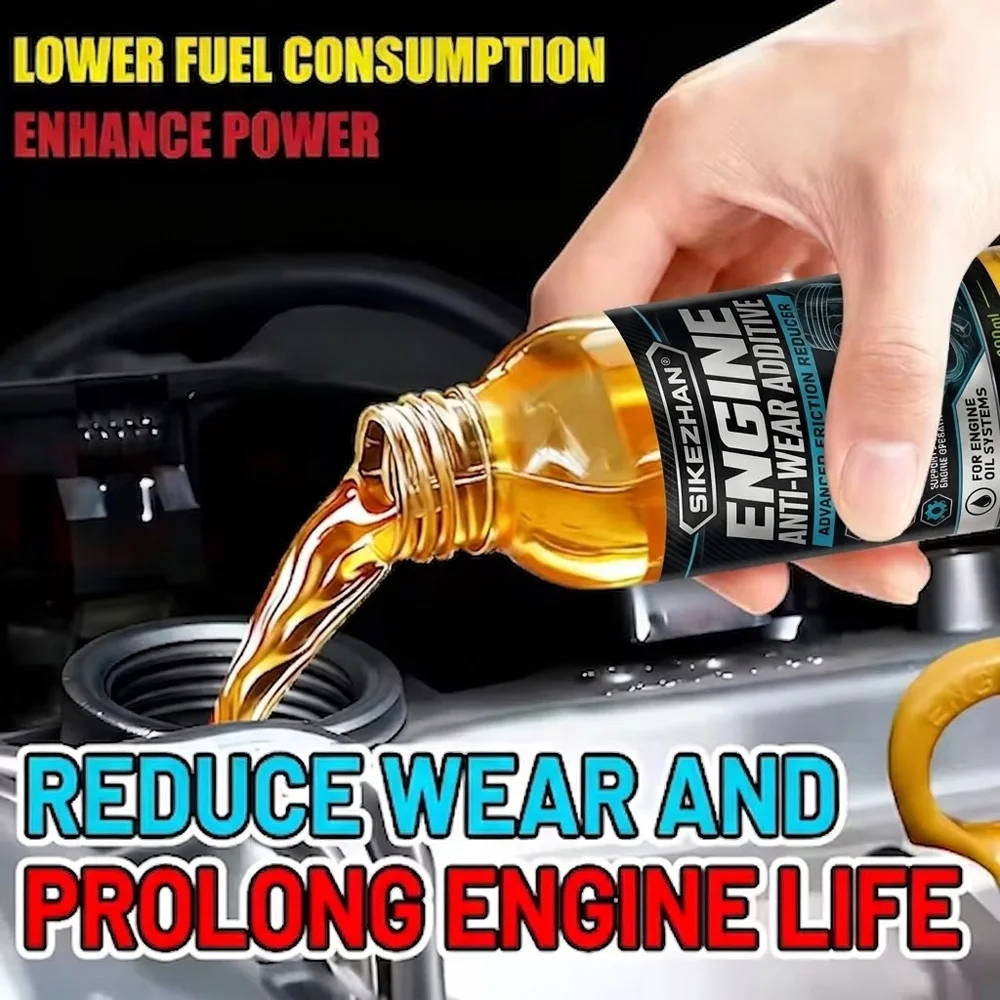 Engine Anti Wear Additive Advanced Friction Reducer Motor Oil Treatment Liquid for Car Cars Truck Engines Lower Fuel Consumption