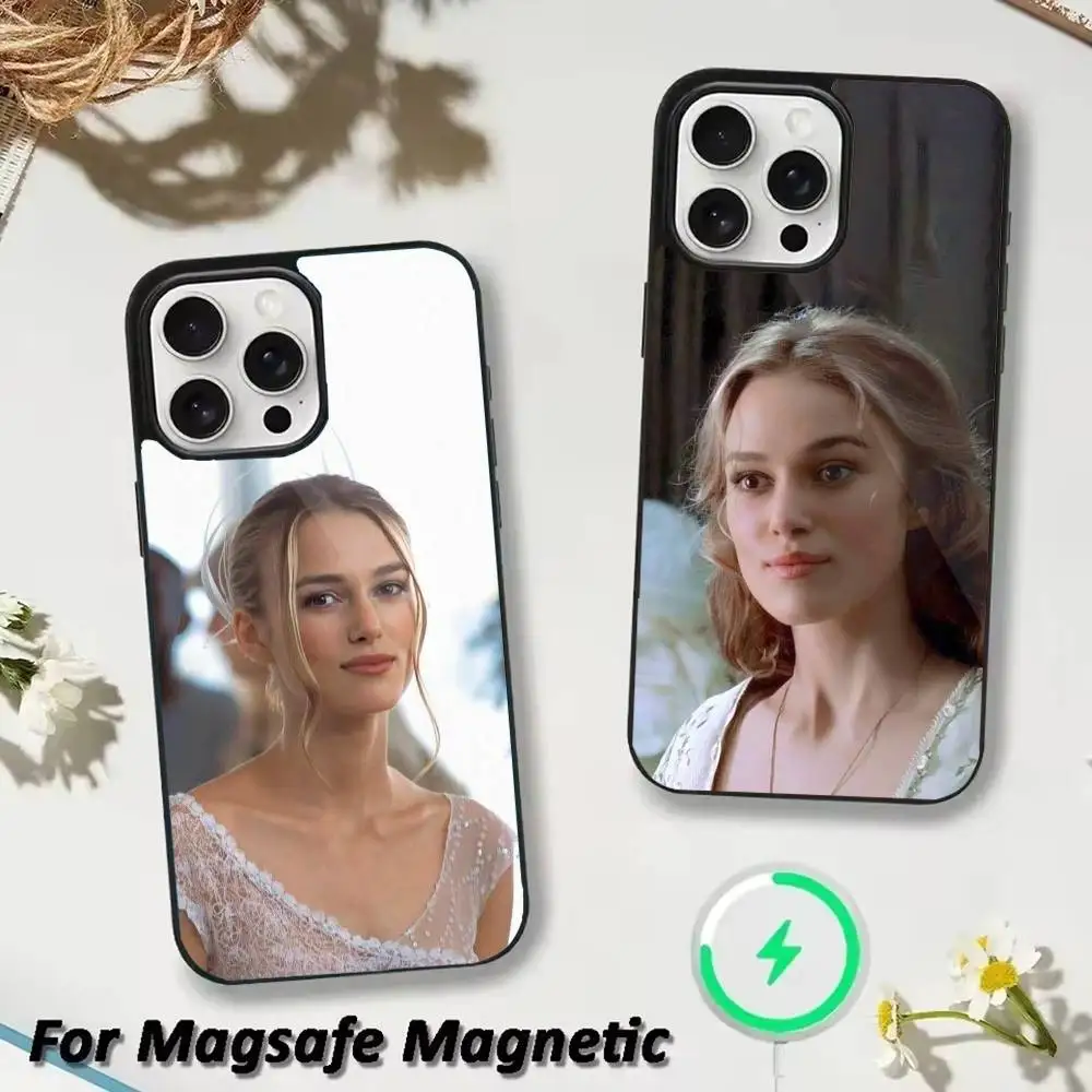 

K-Keira Knightley Phone Case For iPhone 17 16 15 14 13 12 Pro Max Plus for Magsafe Mirror Wireless Magnetic Cover