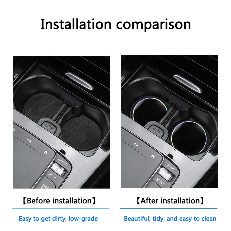 Car Water Cup Pad Car Coaster Anti-Slip Drink Mat Holder For Mercedes Benz W212 W213 W205 W177 W247 W176 CLS CLA CLK Accessories view 3