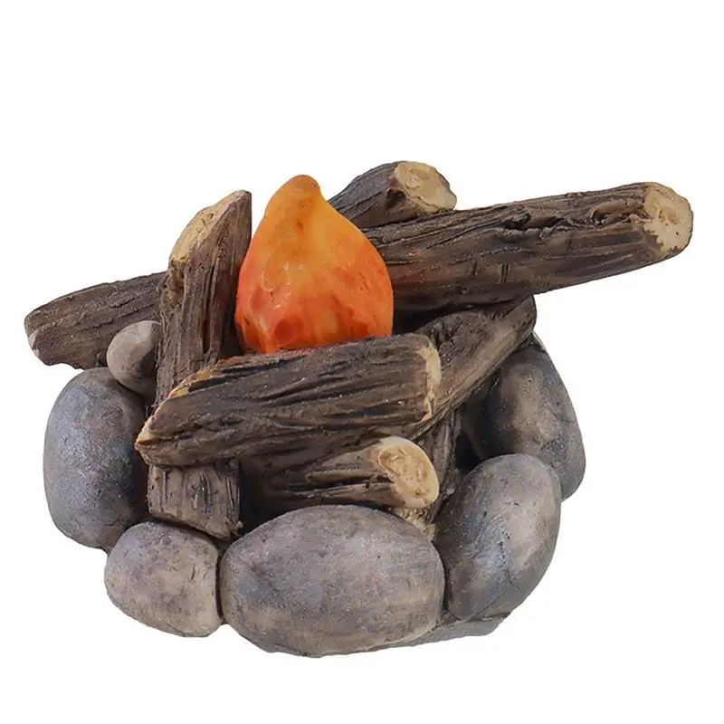 Miniature Campfire Ornament Fire Ornament Model Fire Model Handicraft DIY Resin Miniatures Dollhouse Indoor Camping Scene