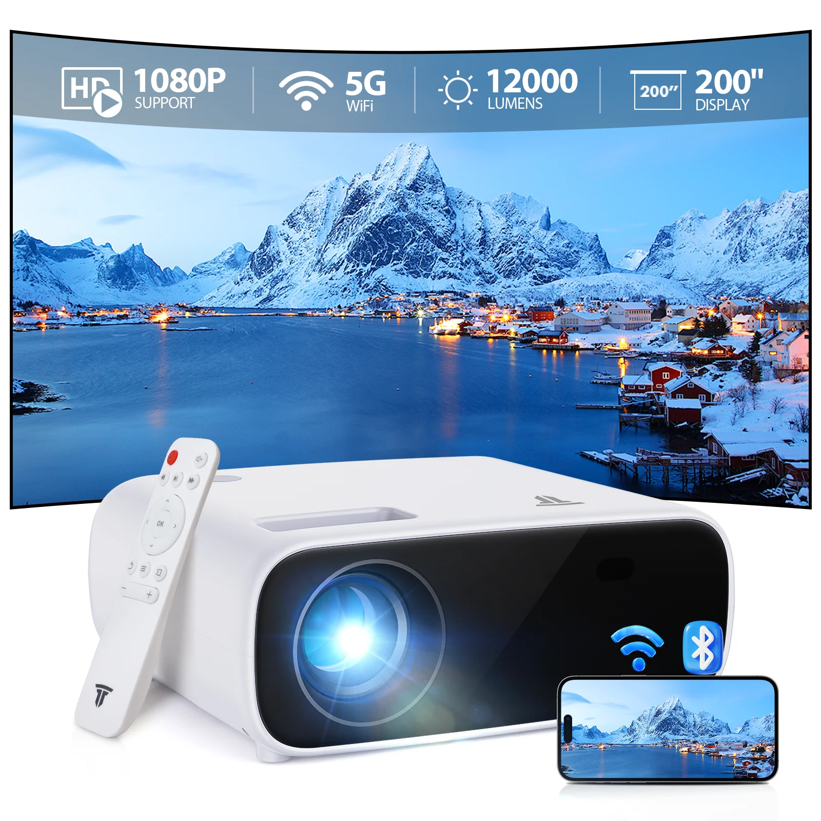 

Wielio baemer Mini-Projektor, HD-Projektor mit 1080P-Auflösung 04 proyectores projector screen