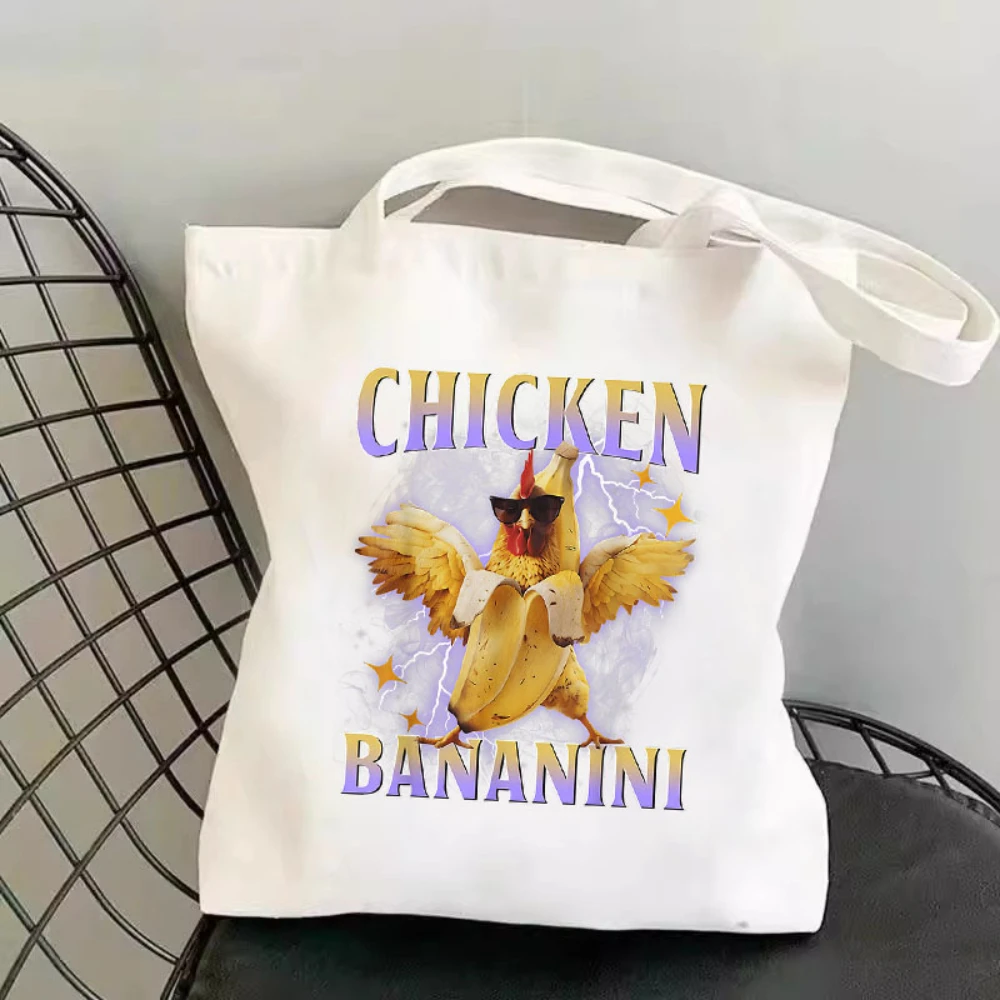 

Trending Italian Meme Character Canvas Tote Bag, Funny Pop Culture Graphic Reusable Shoulder Bag,Humorous Novelty Handbag Gift