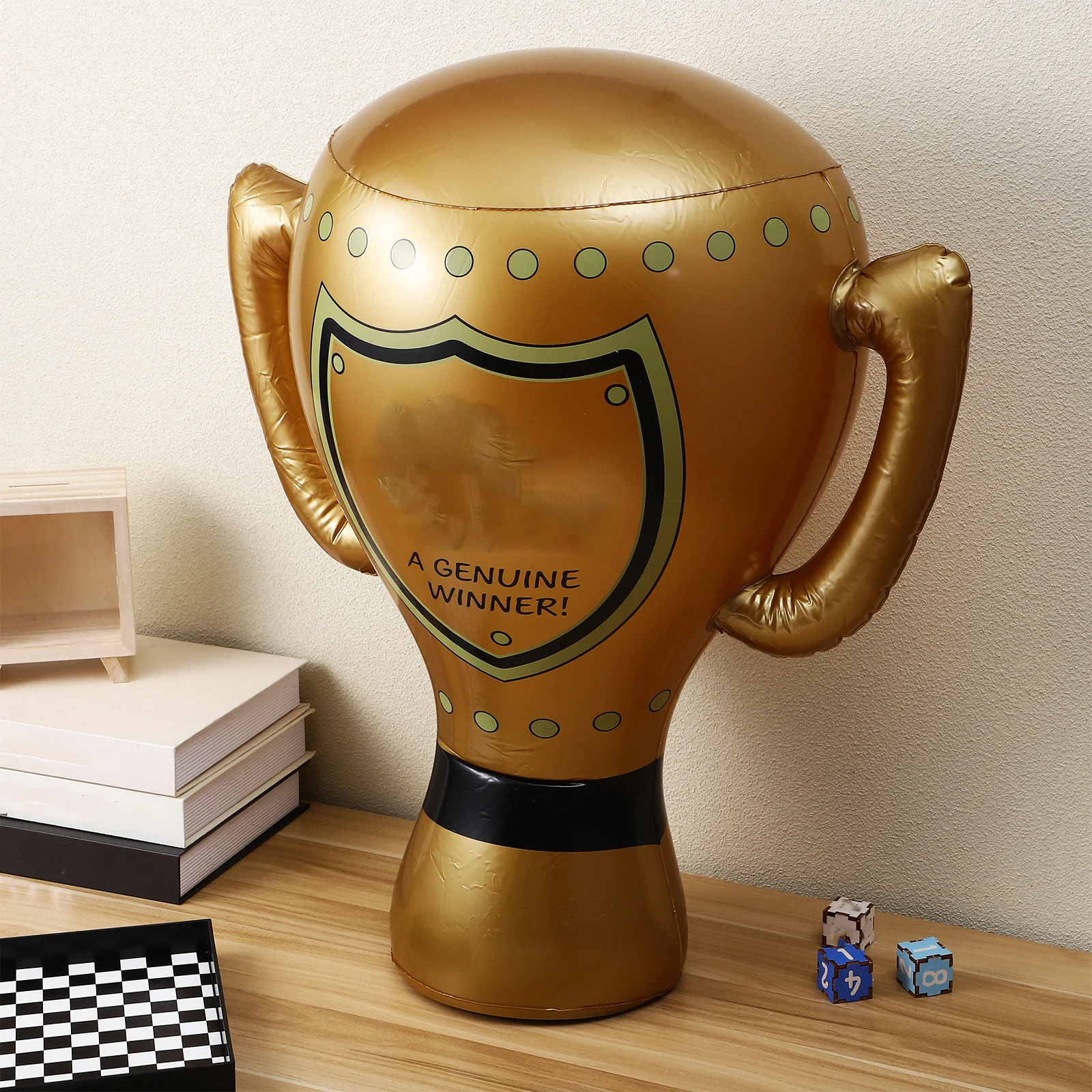 

2Pcs Inflatable Award Trophy Cup Bright PVC Folding Design Perfect for Party Games Classroom Activities Winner Reward