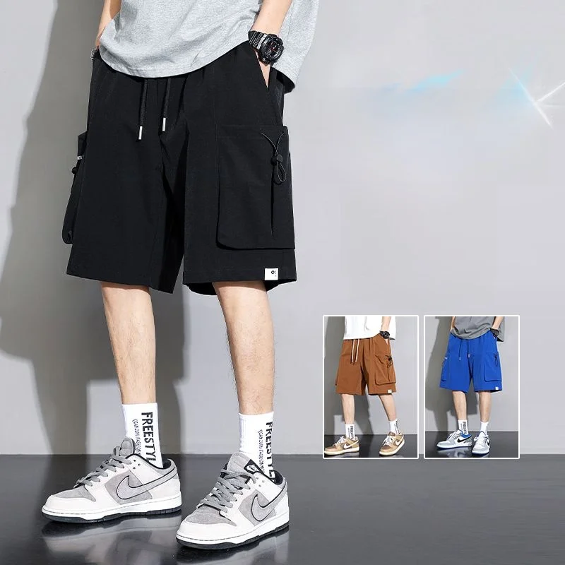 

American Sle Ice Silk Men's orts Summer Thin Qui Dry Baskeall Sports Running Casual Five-Quarter Length Straight Leg ...