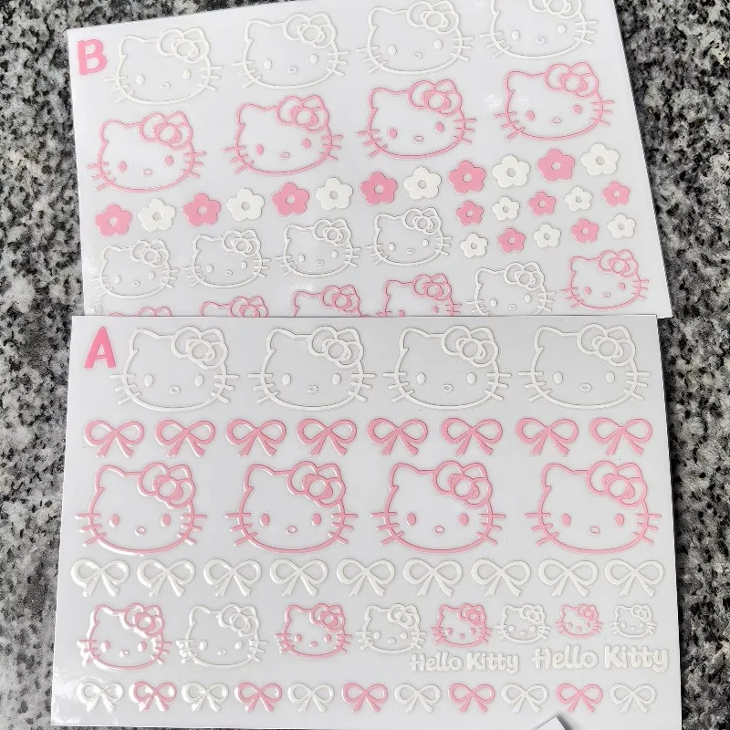 

5pcs Hello Kitty Toy Sticker Cute Cartoon Women Accessories Girl Gift Water Cup Phone Case Kt Decoration Children Toy Wholesale