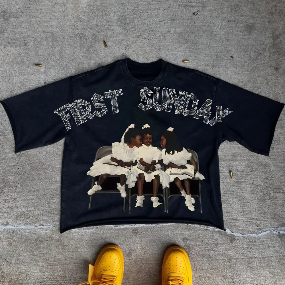 الجرافيك تي شيرت الرجال النساء خمر الهيب هوب الشارع الشهير المتضخم التي شيرت قصيرة الأكمام ملابس كاجوال الصيف موضة العصرية المحملة #1