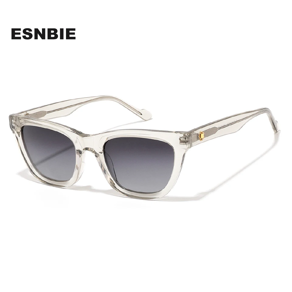 Brand Design Square Polarized Sunglasses For Women Uv400 Protection Rivet Trendy Eyewear Handcrafted Acetate Frame Lunettes