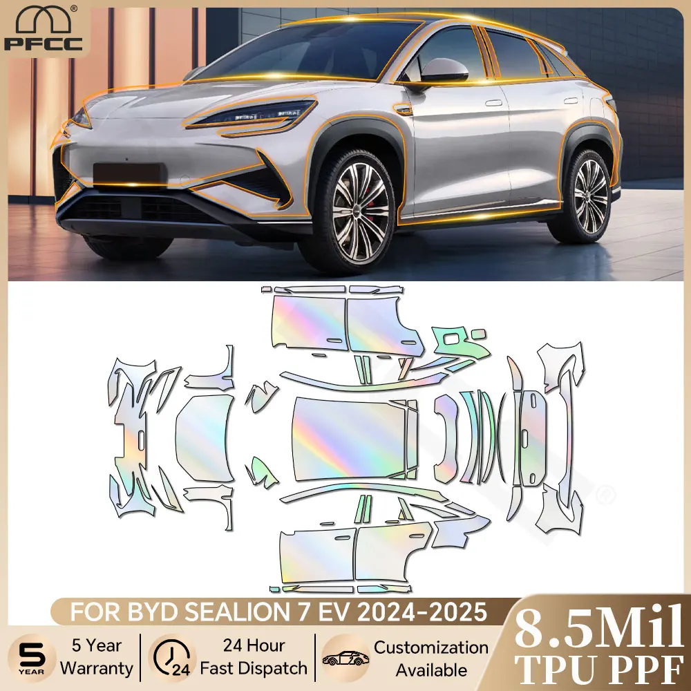 

For BYD Sealion 7 EV 2024 2025 Pre-cut PPF Bra 8.5Mil TPU Anti-scratch Paint Protection Film Car Body Clear Kit Resistant Cover