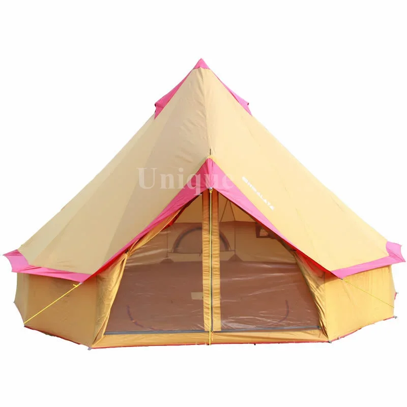 Large Space Pyramid Tent, Family Outdoor Travel Hut Tent, Thickened Yurt, Cotton, Four Season