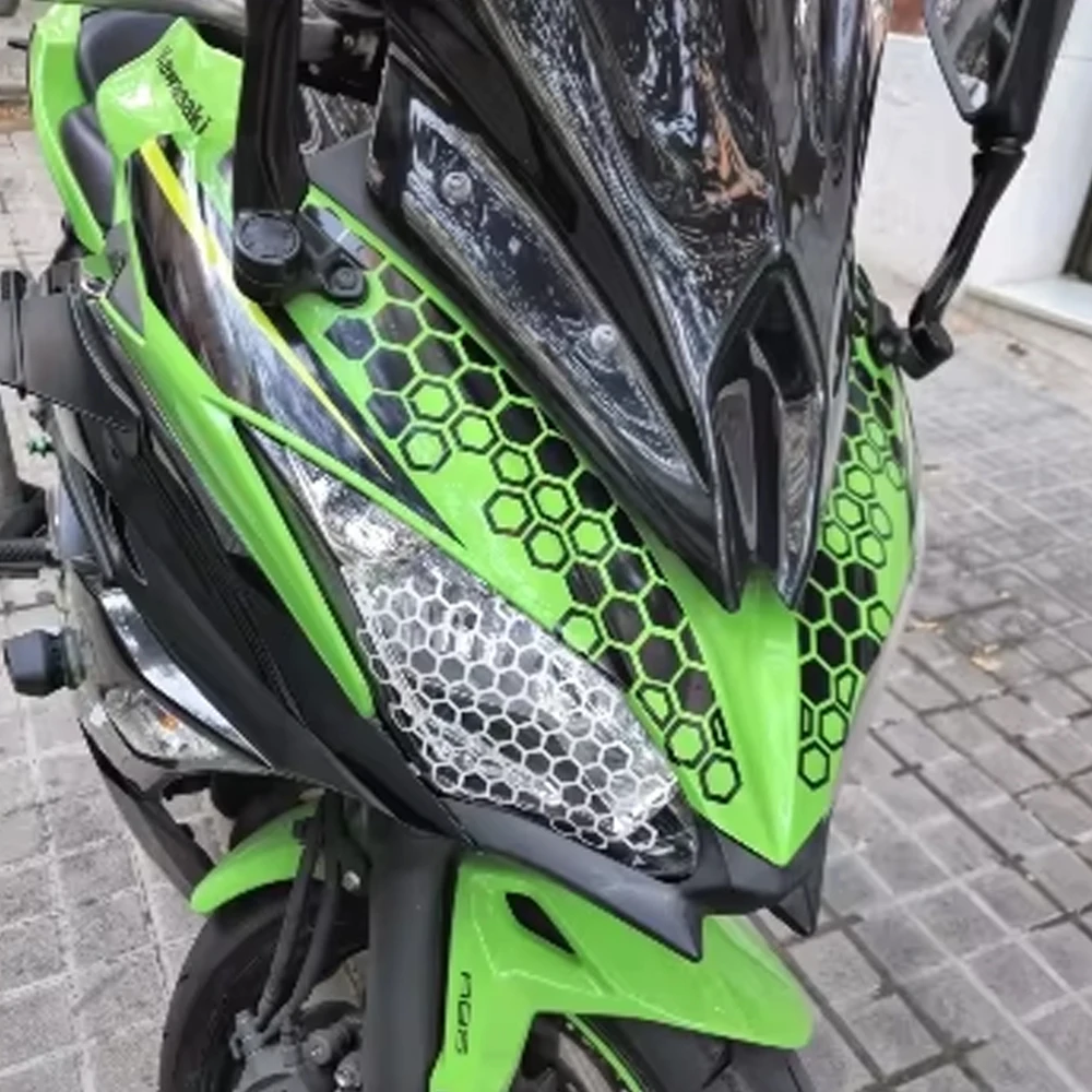 

Motorcycle Head Stickers Honeycomb Decal Motorbike Decorative Sticker Glue Vinyl Decals Motorbike Body Head Decor Sticker Goods