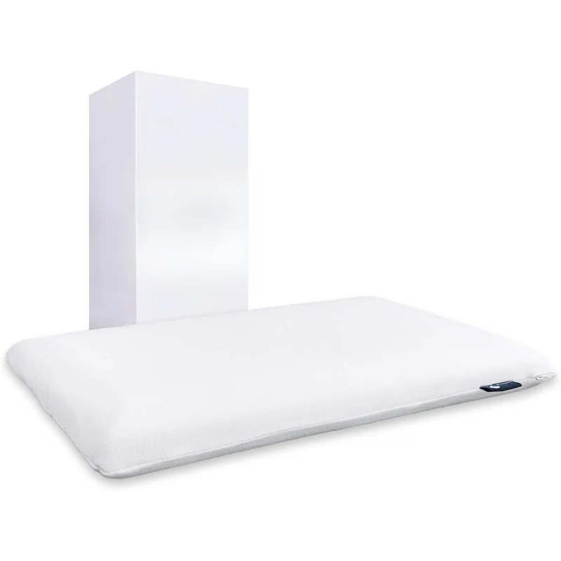 

Memory Foam Pillow for Stomach and Back Sleepers - Thin, Flat Design for Cervical Neck Alignment and Deeper Sleep