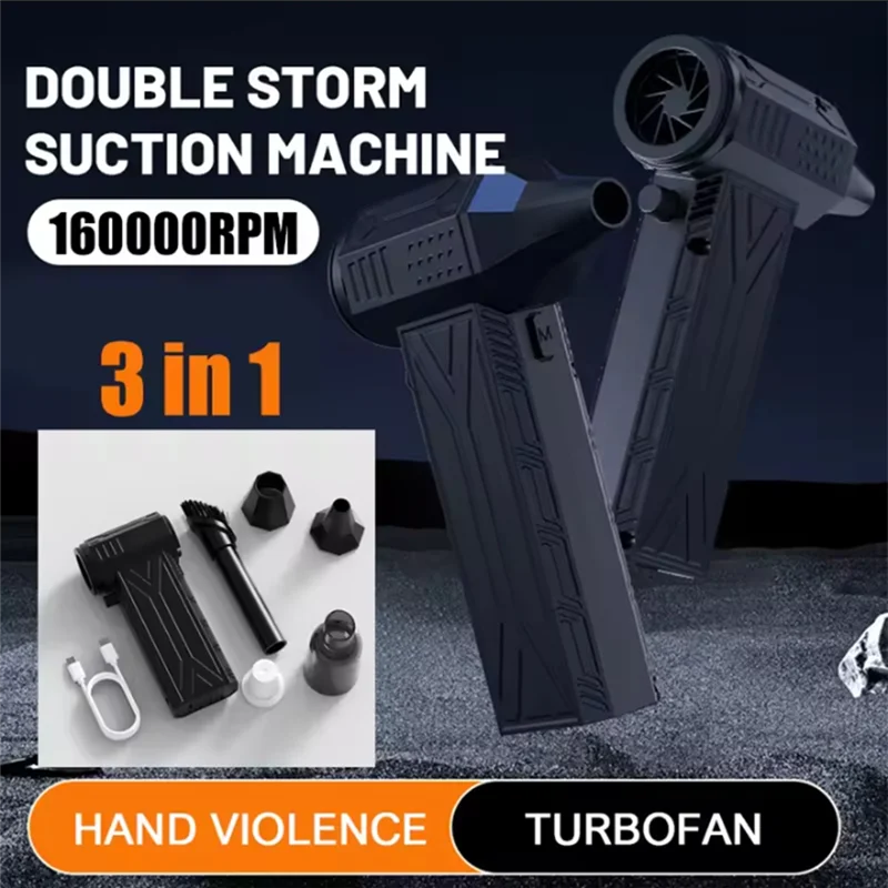 HHTL مروحة صغيرة 3 تروس قابلة للتعديل 160000 دورة في الدقيقة منفضة هواء كهربائية محمولة للسيارة والثلج #6