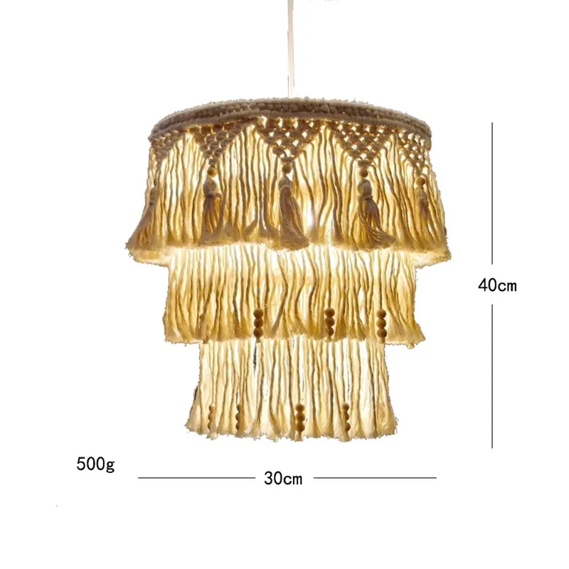 Hand-Woven Tassel Tapestry Lampshade Chandelier Decorative Home Lighting Accessory