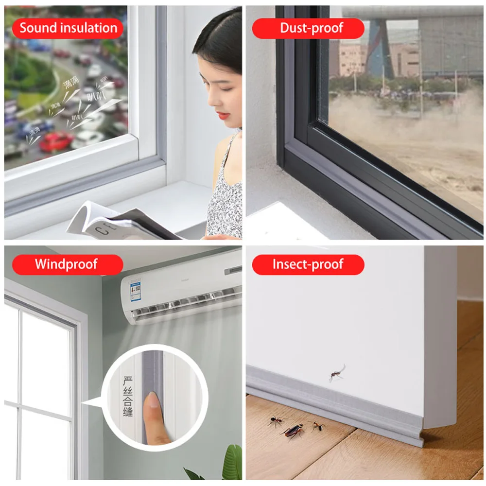 Wearable SoundProof Bottom Gap Windproof Seal Self Adhesive Tape Window Sealing Strip Dust Stopper Sealer