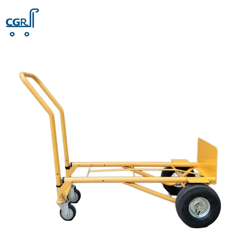 

Industrial 2-in-1 Convertible Steel Utility Dolly Portable 4-Wheel Platform Cart Hand Truck Trolley For Warehouse Use