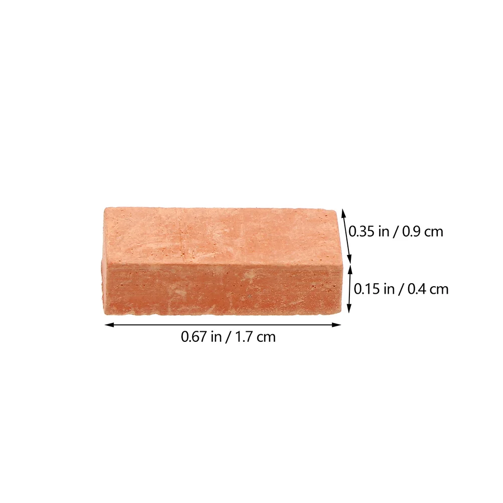 50 Pcs Bronze Model Brick Kids DIY Supplies Miniature Bricks Brown Simulation Rectangle Shape Models