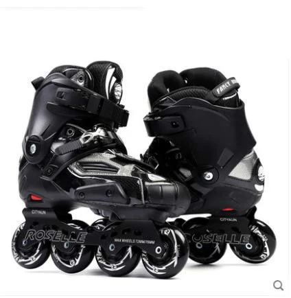 

Roller skates adult, soft shoes, skates straight wheel fancy flat shoes professional speed skating brakes