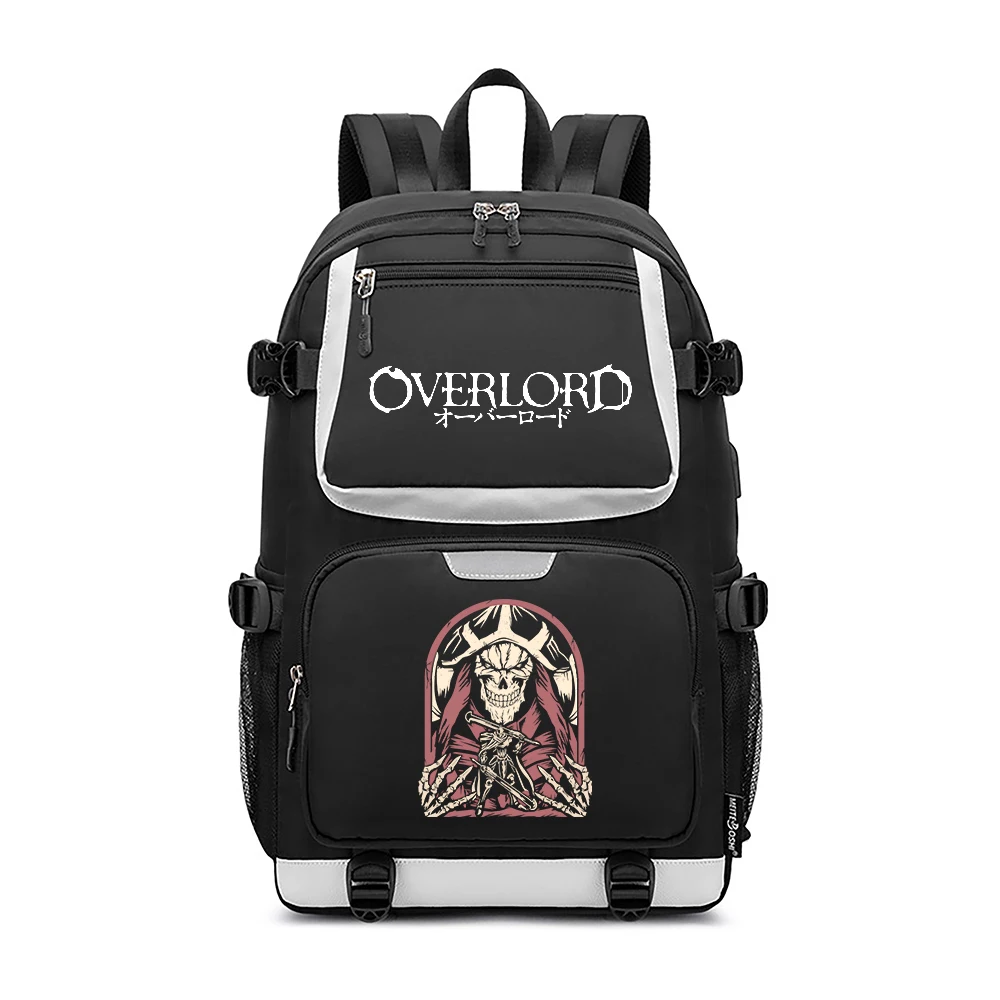 

Школьные сумки в стиле аниме Overlord, сумка для книг с героями мультфильмов, Ainz Ooal, дорожный рюкзак с зарядкой через USB, рюкзак для ноутбука, Оксфордский мужской рюкзак