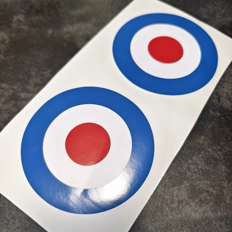 Adesivi mod rotondi RAF da 100 mm di diametro The Who Lambretta Vespa Scooter Bike Decalcomanie fustellate in vinile