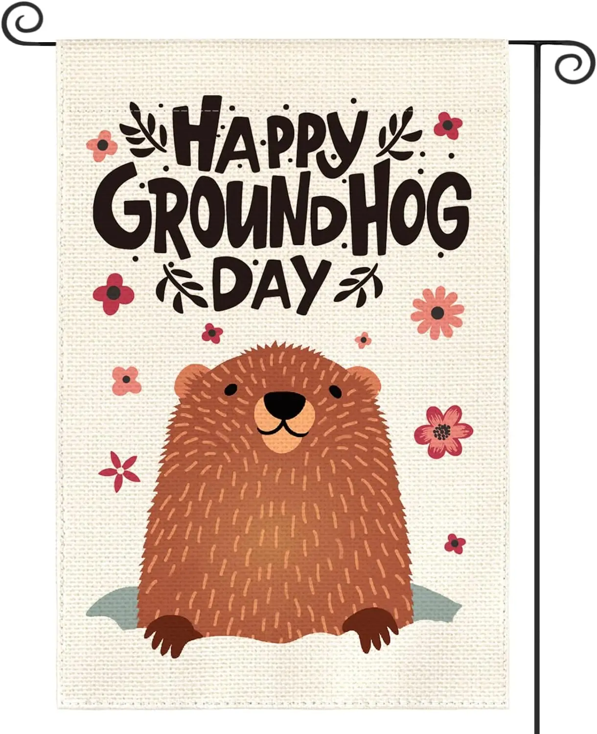 AVOIN colorlife Happy Groundhog Day Garden Flag Vertical Double Sided, Spring Yard Outdoor Decoration 12 x 18 Inch XXP EEU SSL