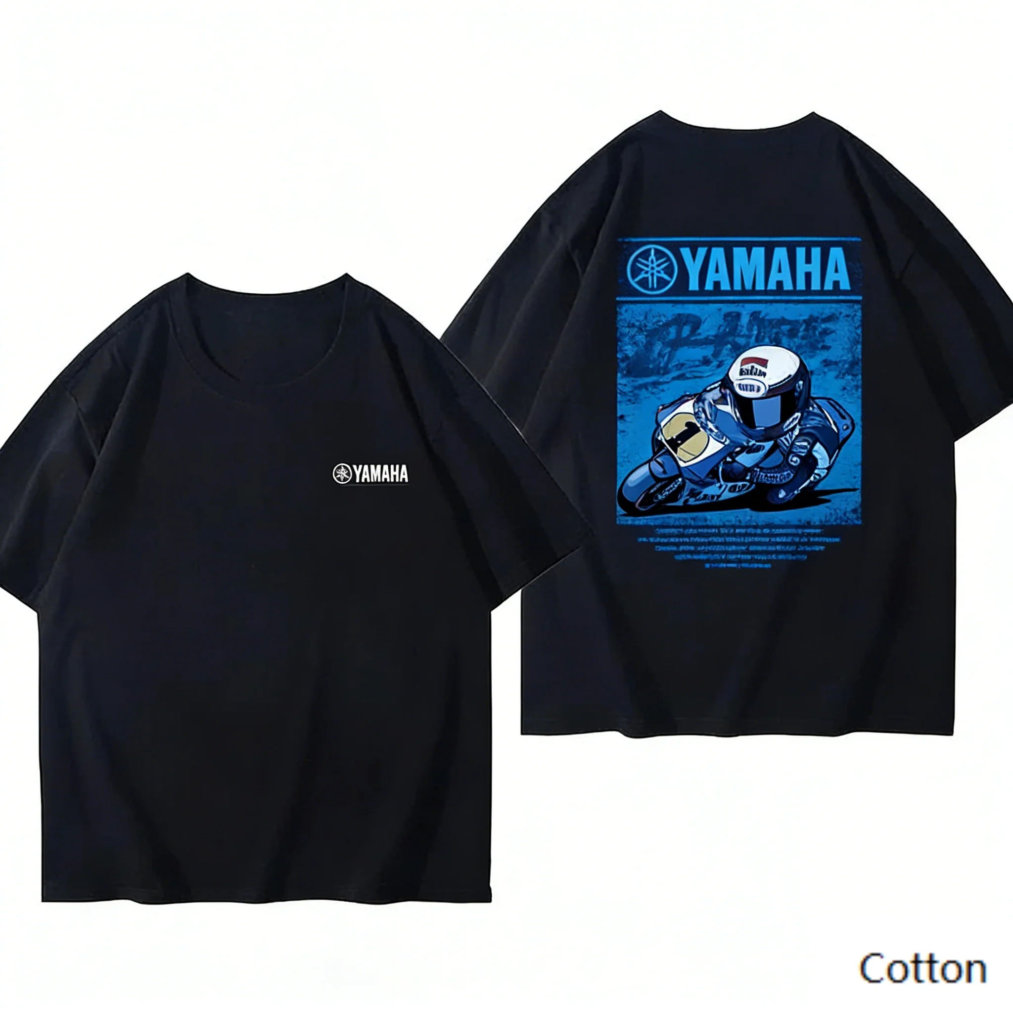 Trend Personality YAMAHA Minimalist Tuning Fork Logo Cotton Tee Unisex Motorcycle Enthusiast Casual Fashion Top
