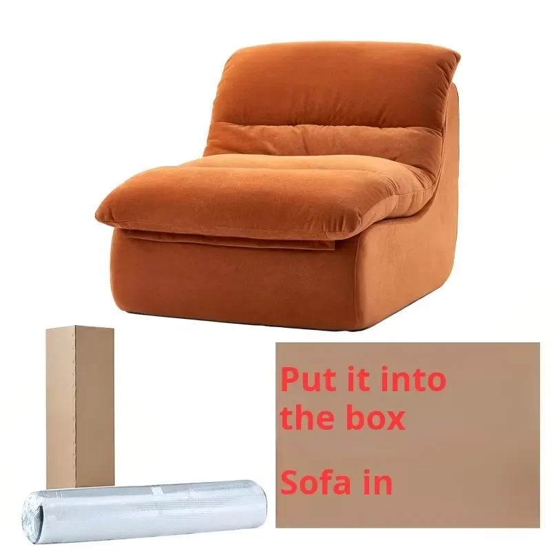 Modern Single Small Fabric Couch for Bedroom Hotel Factory Price Living Room Sofa with Lazy Balcony Chair Vacuum Compressed