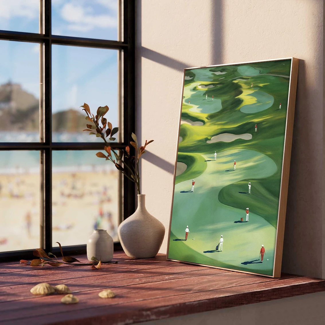 Minimalist golf-themed prints,perfect wall decor for young golfers,vintage green sports poster,a great gift for golf enthusiasts